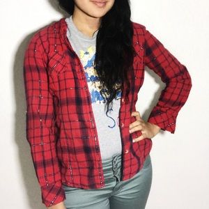 Red Plaid Top
